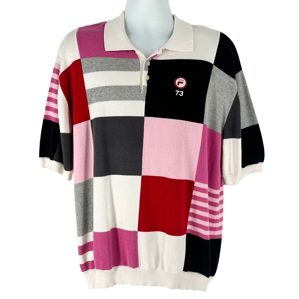 FILA 73 Patchwork Polo Sweater Vintage